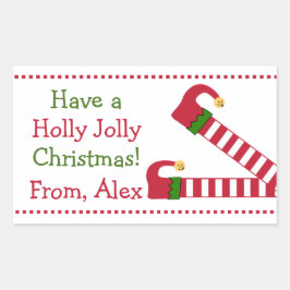Personalisiert haben ein Holly-Jolly-Weihnachten Rechteckiger Aufkleber