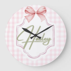 Personalisiert Hailey Baby Girl Kinderzimmer Bow&G Große Wanduhr