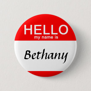 Personalisiert Hallo, mein Name ist Individuelle N Button