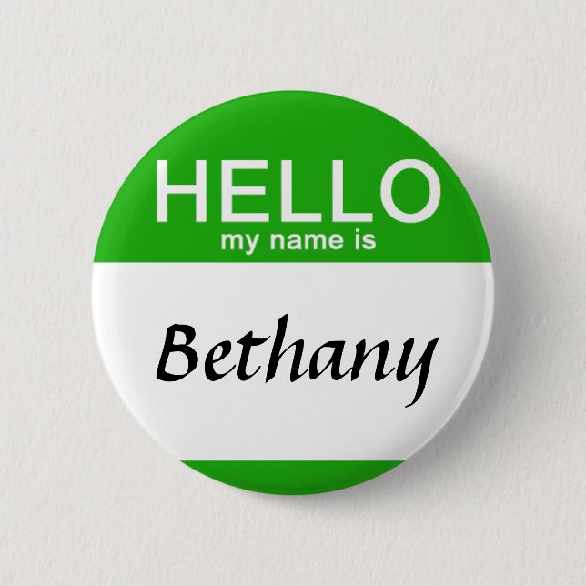 Personalisiert Hallo, mein Name ist Individuelle N Button (Vorderseite)