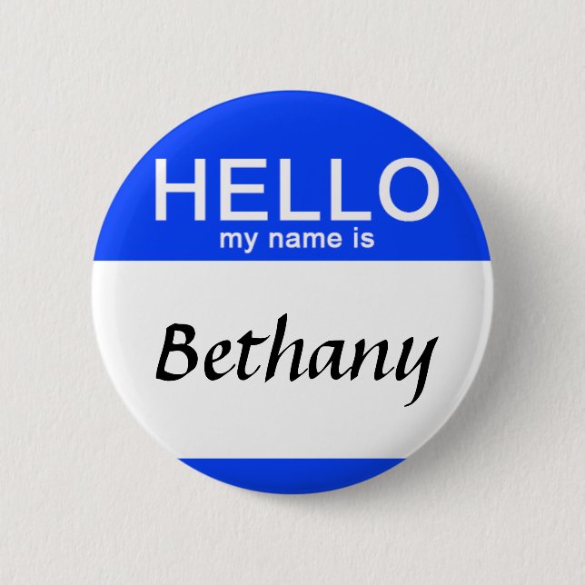 Personalisiert Hallo, mein Name ist Individuelle N Button (Vorderseite)
