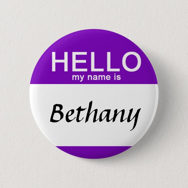 Personalisiert Hallo Mein Name ist Individuelle Na Button (Vorderseite)