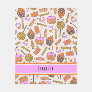 Personalisiert Halloween Candy Retro Groovy Blanke Fleecedecke