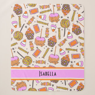 Personalisiert Halloween Candy Retro Groovy Blanke Sherpadecke