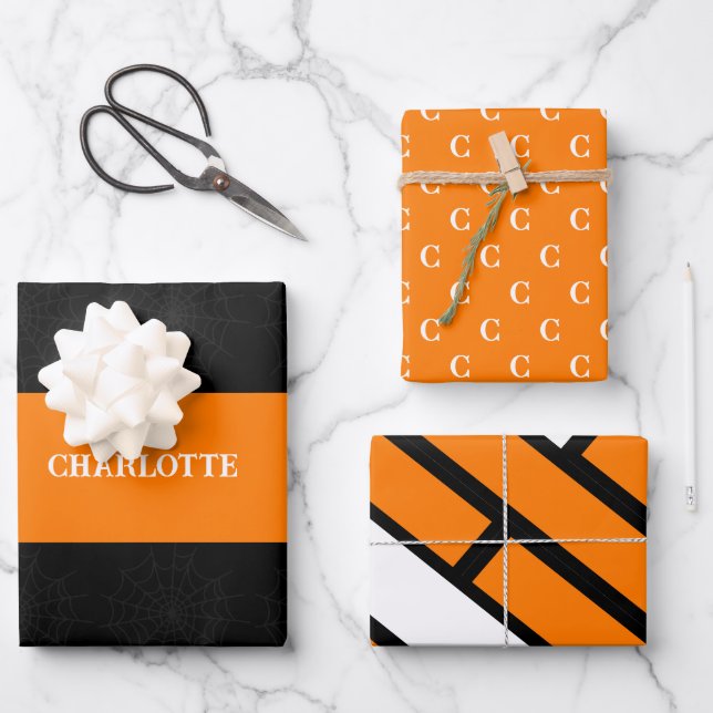 Personalisiert Halloween Geschenkpapier Set (Vorderseite)