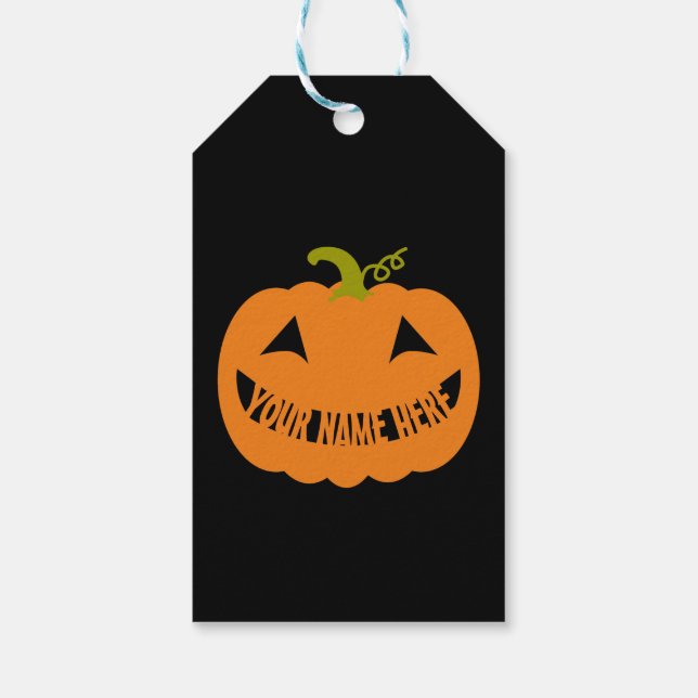 Personalisiert Halloween Pumpkin Geschenkanhänger (Rückseite)