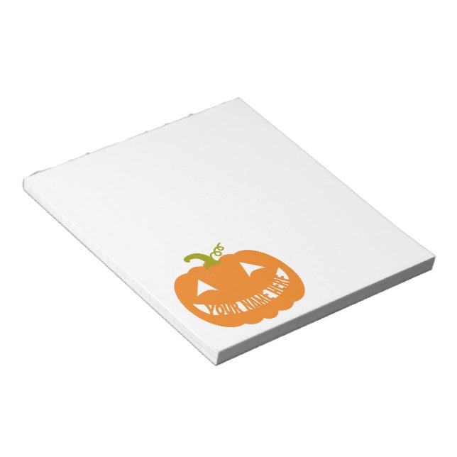 Personalisiert Halloween Pumpkin Notizblock (angewinkelt)