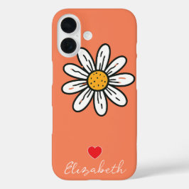 Personalisiert Hand Drop Niedlich Daisy Blütenmass iPhone 16 Hülle