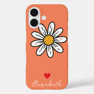 Personalisiert Hand Drop Niedlich Daisy Blütenmass iPhone 16 Hülle
