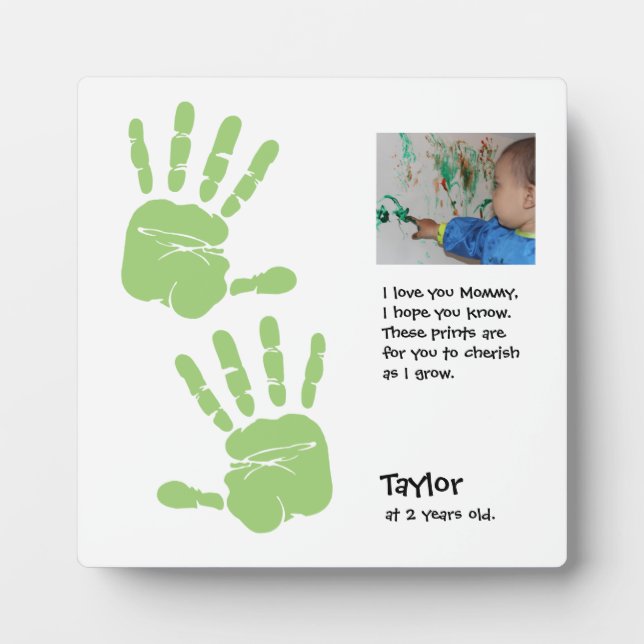 Personalisiert, Handdruck, Foto für Kinder, Name - Fotoplatte (Vorderseite)