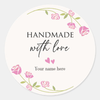Personalisiert Handgefertigt mit Liebe Aufkleber