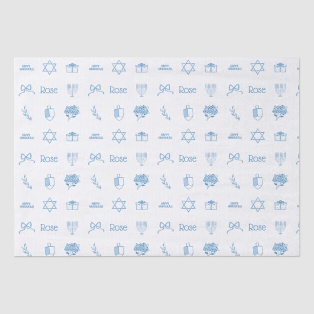 Personalisiert Hanukkah Preppy Sweet Seidenpapier (Vorderseite)
