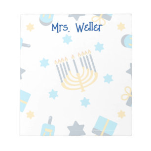 Personalisiert Hanukkah Themed Notizblock