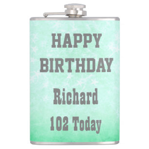 Personalisiert Happy 102. Geburtstagsdesign Flachmann