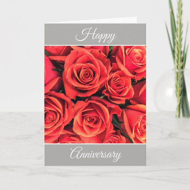 Personalisiert Happy Anniversary Rose Grußkarte Karte (Vorderseite)