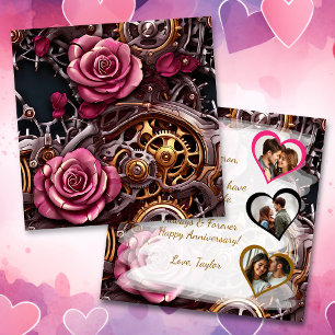Personalisiert Happy Anniversary Steampunk Foto Karte