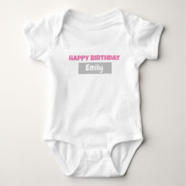 PERSONALISIERT HAPPY BIRTHDAY Baby Bodysuit Baby Strampler