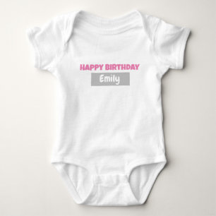 PERSONALISIERT HAPPY BIRTHDAY Baby Bodysuit Strampler