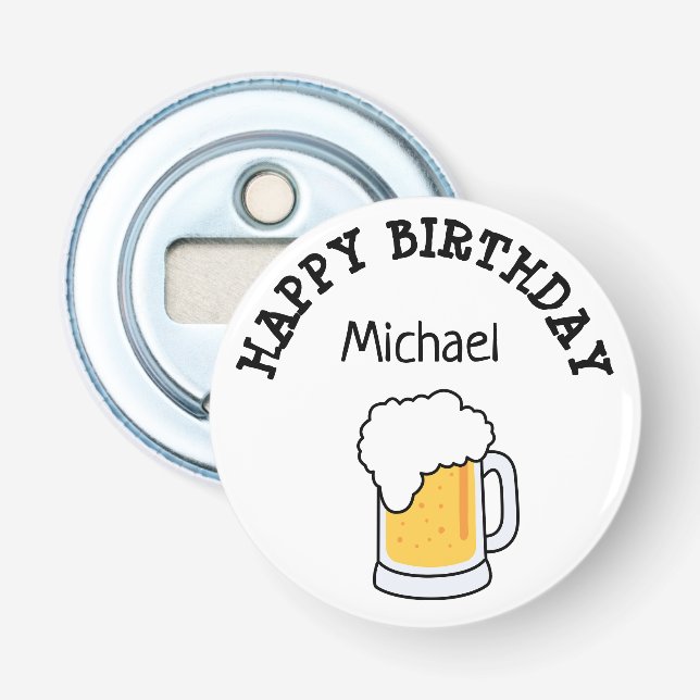 Personalisiert Happy Birthday Beer Bottle Opener Flaschenöffner (Vorderseite)