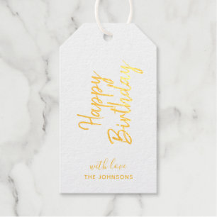 Personalisiert Happy Birthday Folie Geschenketiket Geschenkanhänger