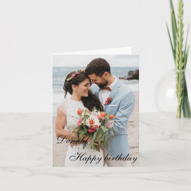 Personalisiert Happy Birthday Foto Ehemann Karte (Vorderseite)