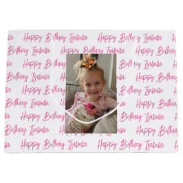 Personalisiert Happy Birthday Foto Große Geschenktüte