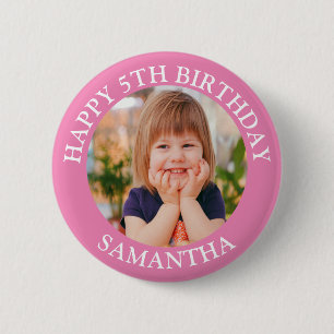 Personalisiert Happy Birthday Foto Name Age Button