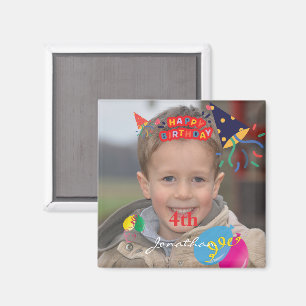Personalisiert Happy Birthday Foto Square Magnet