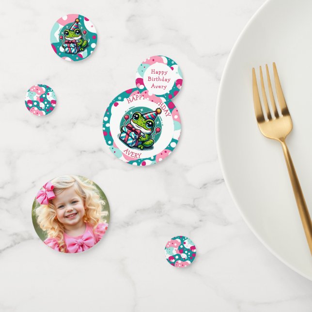 Personalisiert Happy Birthday Frog Themed Konfetti (Gruppe)