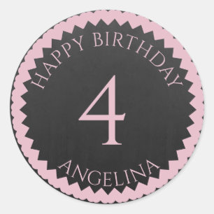 Personalisiert Happy Birthday geben Sie Ihren Name Runder Aufkleber
