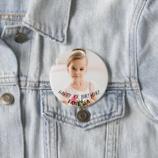 Personalisiert Happy Birthday Girl Button