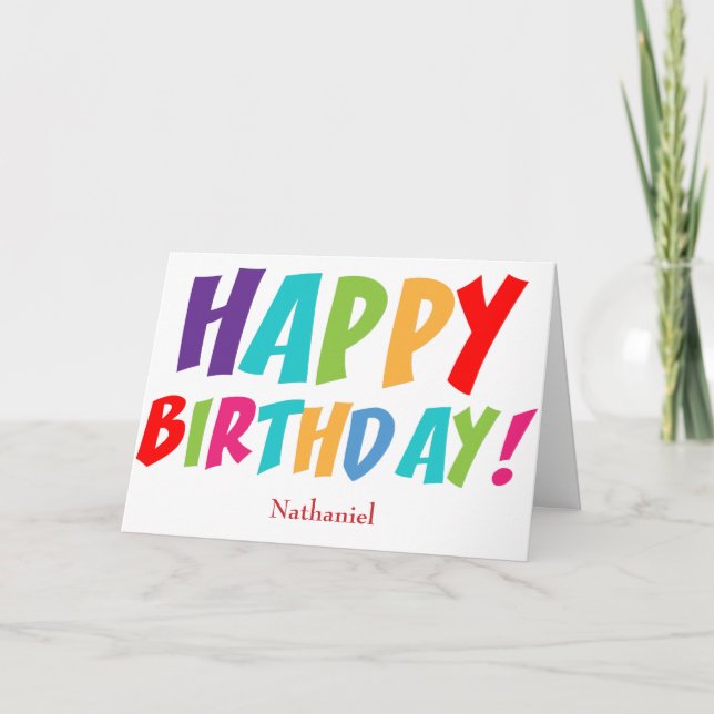Personalisiert Happy Birthday Karte (Vorderseite)
