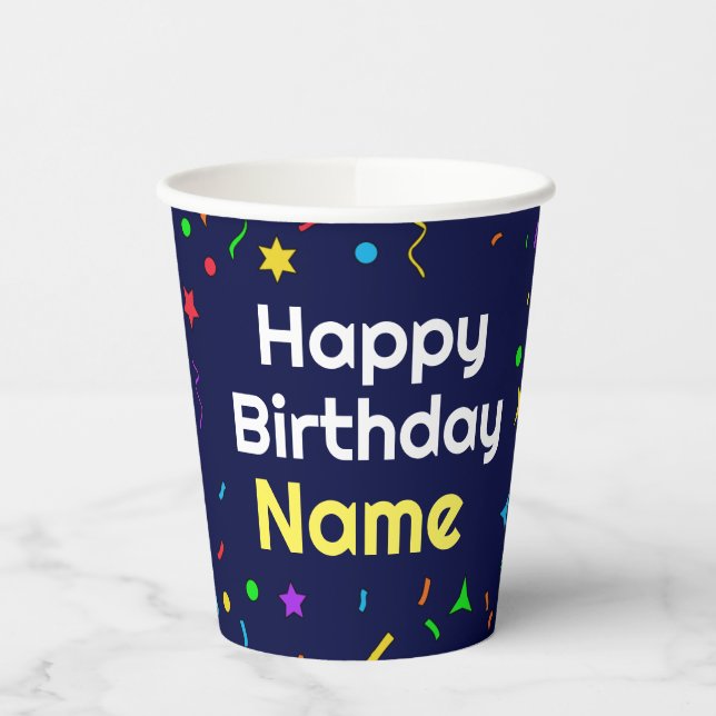 Personalisiert Happy Birthday - Paper Cups Pappbecher (Links)