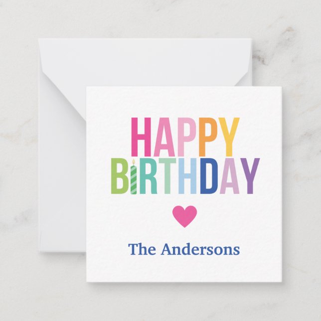 Personalisiert Happy Birthday Rainbow Enclosure Ca Mitteilungskarte (Vorderseite)