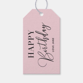Personalisiert "Happy Birthday" Rosa, 2-Ton Geschenkanhänger