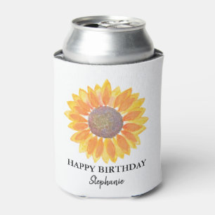 Personalisiert Happy Birthday Sonnenblume Dosenkühler