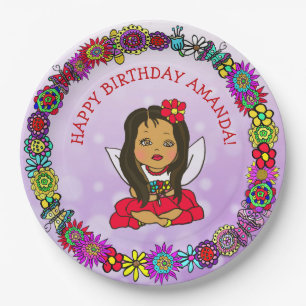 Personalisiert Happy Birthday Unicorn und Fairy Pappteller