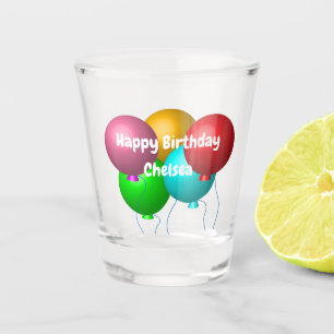 Personalisiert Happy Birthday Vibes Helium Balloon Schnapsglas