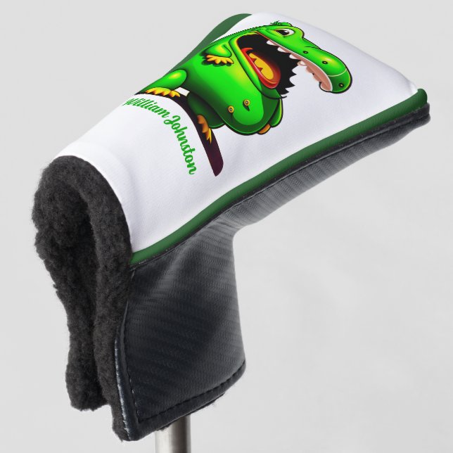 Personalisiert Happy Gator Golf Putter Cover Headcover (3/4 Vorderseite)