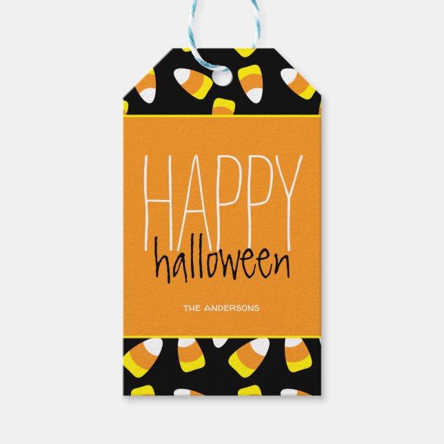 Personalisiert Happy Halloween Geschenkanhänger (Vorderseite)