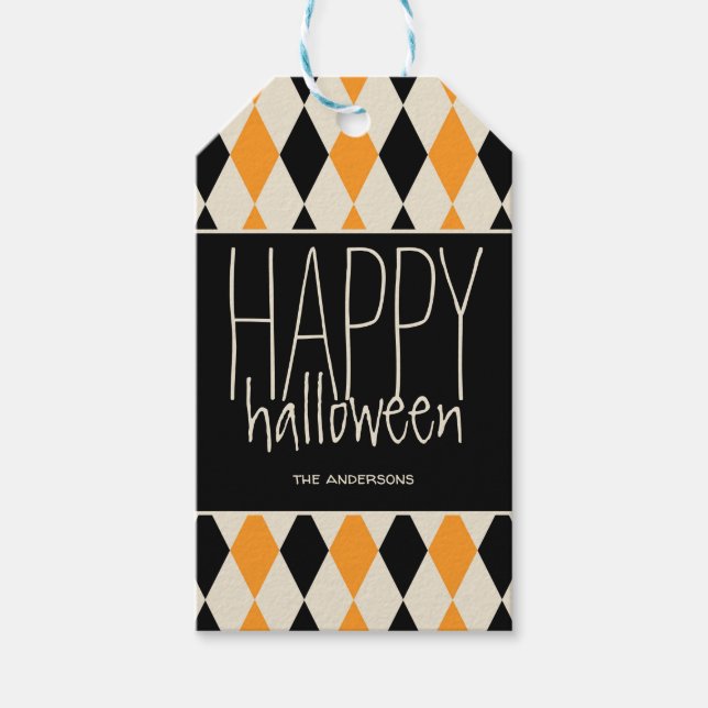 Personalisiert Happy Halloween Geschenkanhänger (Vorderseite)