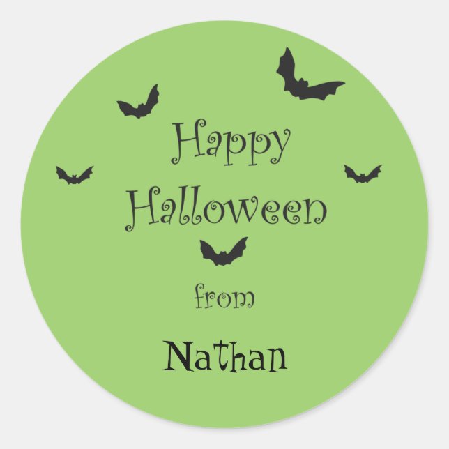 Personalisiert Happy Halloween Stickers (Vorderseite)