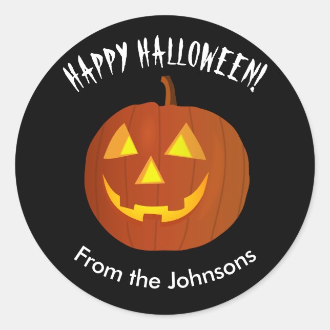 Personalisiert Happy Halloween Stickers Siegel (Vorderseite)