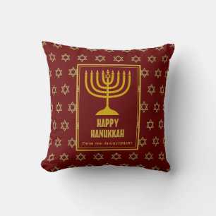 Personalisiert HAPPY HANUKKAH Menorah ROT Kissen
