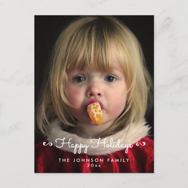 Personalisiert Happy Holidays Foto Postkarten (Vorderseite)