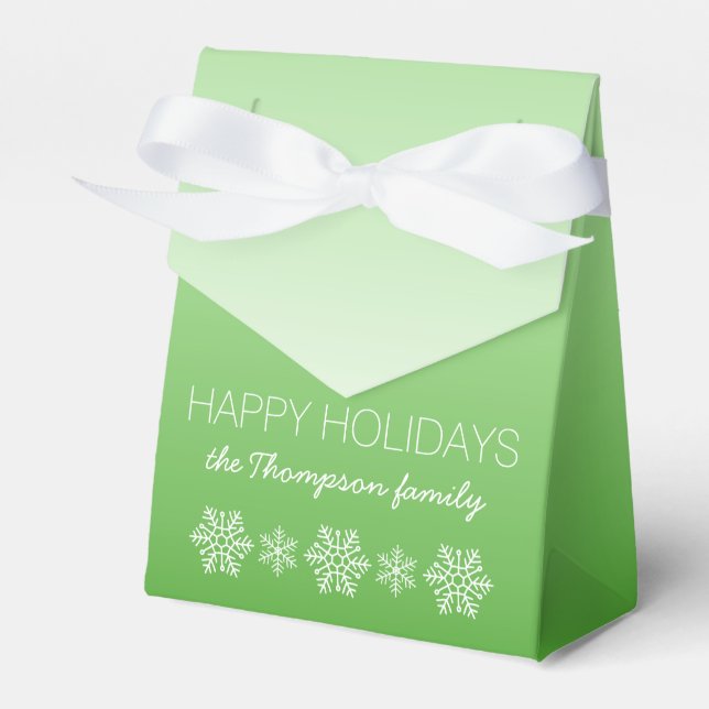 Personalisiert Happy Holidays Green Ombre Geschenkschachtel (Vorderseite)
