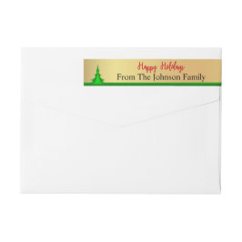 Personalisiert Happy Holidays Tree Rücksendeadress
