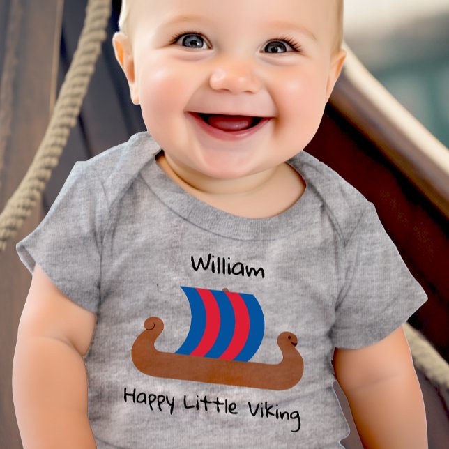 Personalisiert Happy Little Viking Baby Strampler (Von Creator hochgeladen)