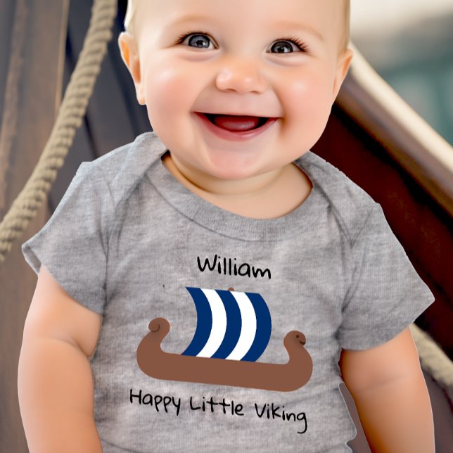 Personalisiert Happy Little Viking Baby Strampler (Von Creator hochgeladen)