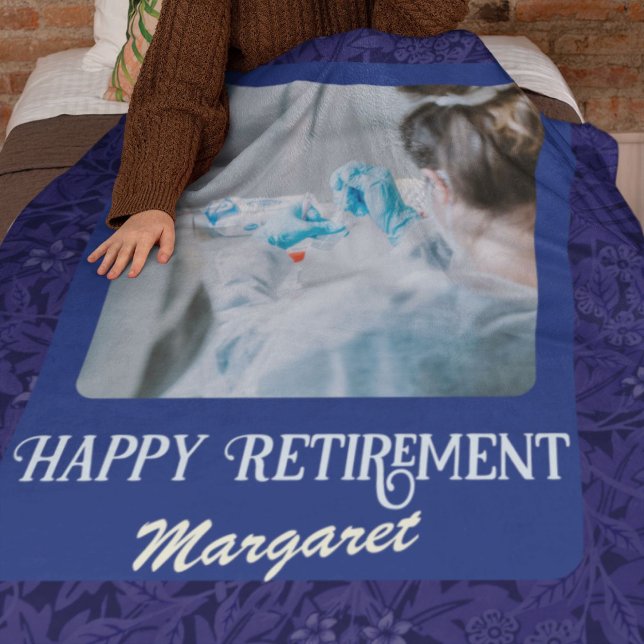 Personalisiert Happy Nurse Retirement Geschenke Bl Fleecedecke (Von Creator hochgeladen)